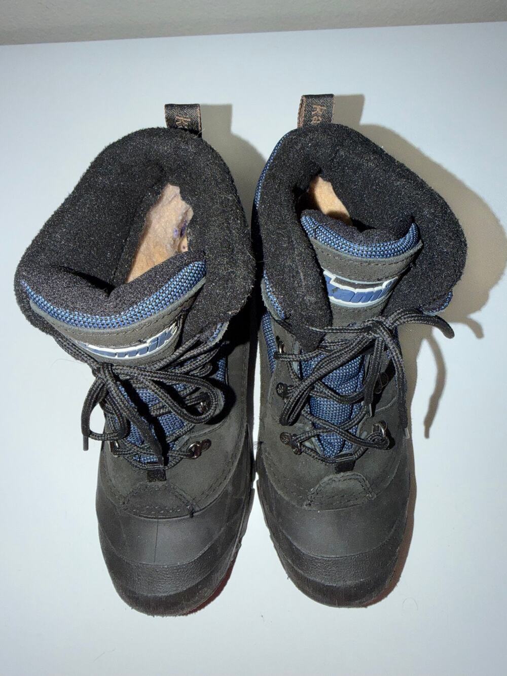 Kamik Men's Black Blue Waterproof Insulated Winter Snow Boots Size 9